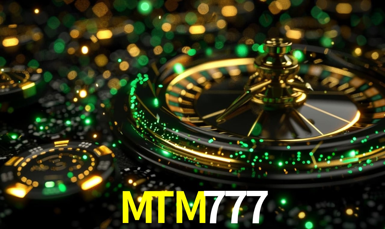 Escena dinámica inspirada en casino con iluminación MTM777, cartas, fichas e íconos de juegos digitales en un espacio moderno de juegos.